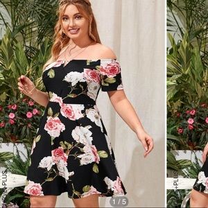 Shein off the shoulder floral dress